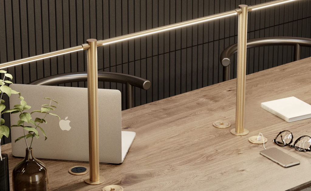 The THIN Shared Task Lamp by Juniper in a communal workspace